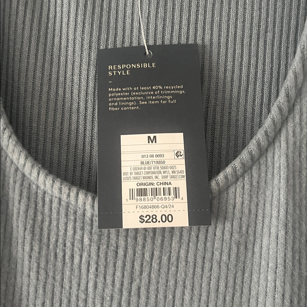 Universal Thread Gray Ribbed Tank Top - Picture 6 of 7